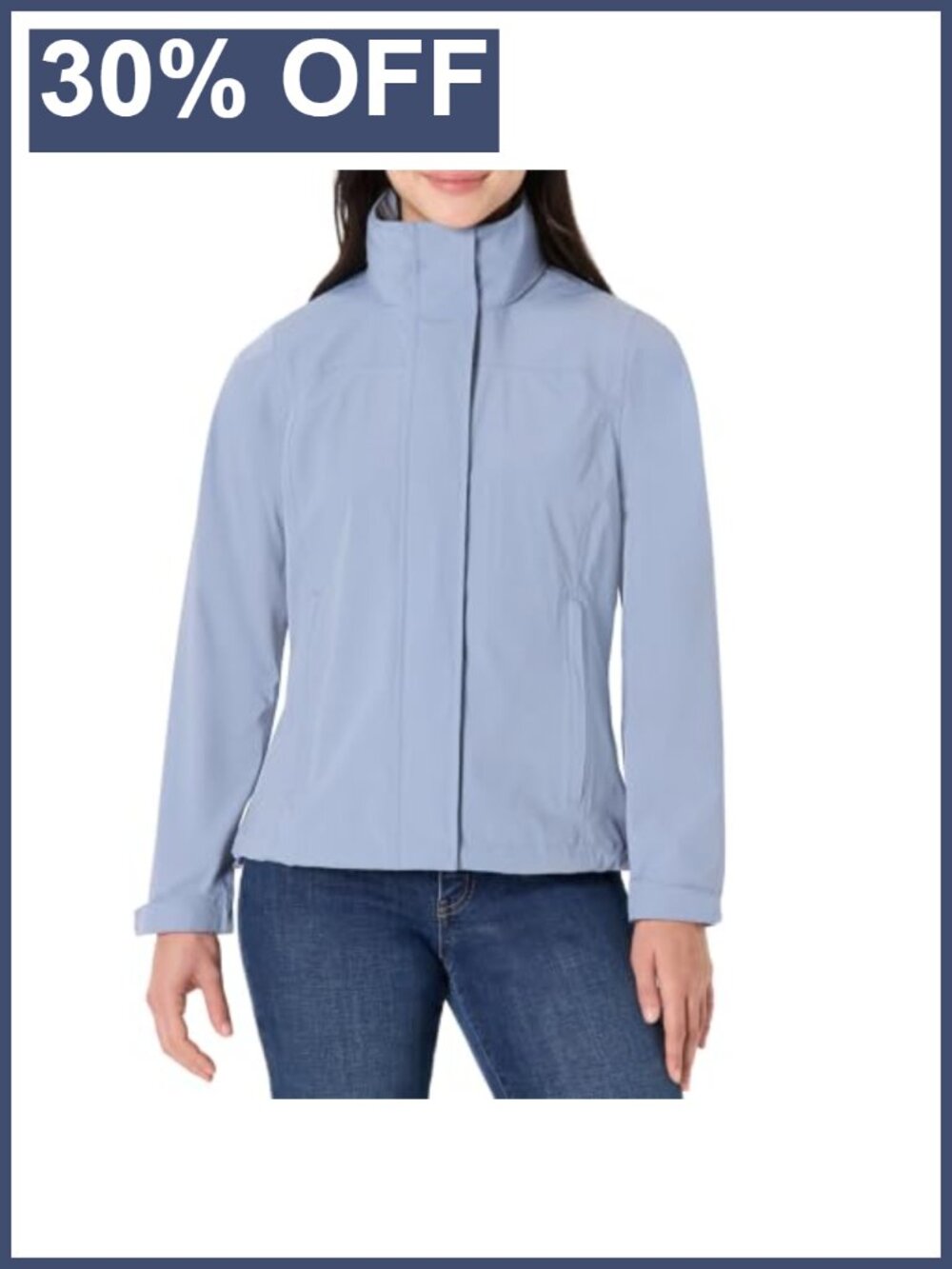 Women's Waterproof Stretch Nylon Long Hooded Rain Jacket Lightweight